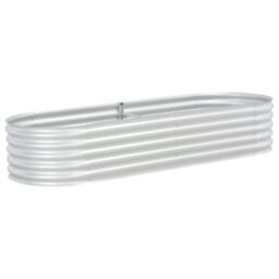 Berkfield Home Garden Raised Bed 240x80x44 cm Galvanised Steel Silver - Size: 240 x 80 x 44 cm - thumbnail 3