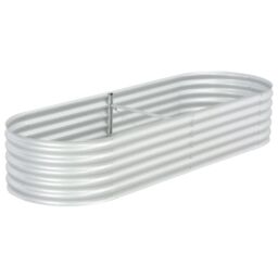 Berkfield Home Garden Raised Bed 240x80x44 cm Galvanised Steel Silver - Size: 240 x 80 x 44 cm