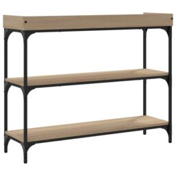 Berkfield Home Console Table with Shelves Sonoma Oak 100x30x80 cm in Brown - Size: 100 x 30 x 80 cm - thumbnail 6