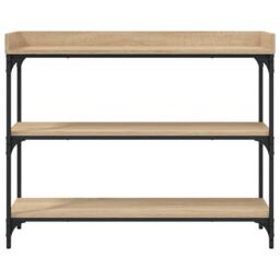 Berkfield Home Console Table with Shelves Sonoma Oak 100x30x80 cm in Brown - Size: 100 x 30 x 80 cm - thumbnail 4