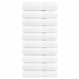 Berkfield Home Premium Bath Towels SOLUND 10pcs White 100x150cm 600gsm - thumbnail 2