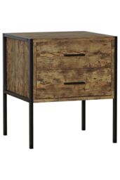 Home Discount Vida Designs Brooklyn 2 Drawer Bedside Cabinet Industrial-Style Chest Of Drawers Storage Bedroom Furniture in Dark Brown - thumbnail 8