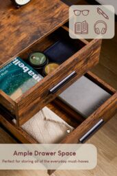 Home Discount Vida Designs Brooklyn 2 Drawer Bedside Cabinet Industrial-Style Chest Of Drawers Storage Bedroom Furniture in Dark Brown - thumbnail 5