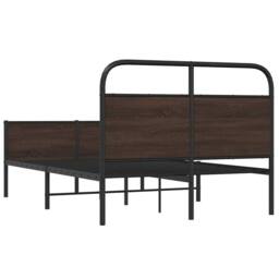 Berkfield Home Bed Frame without Mattress 120x200 cm Brown Oak Engineered Wood - Size: Small Double - thumbnail 7