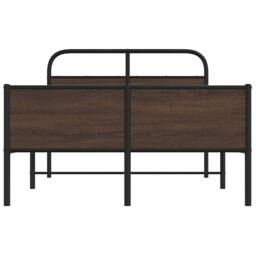 Berkfield Home Bed Frame without Mattress 120x200 cm Brown Oak Engineered Wood - Size: Small Double - thumbnail 5