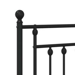 Berkfield Home Metal Bed Frame with Headboard & Footboard Black 193x203 cm - thumbnail 9