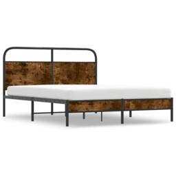 Berkfield Home Bed Frame Without Mattress 150x200 cm Smoked Oak Engineered Wood in Brown - thumbnail 3