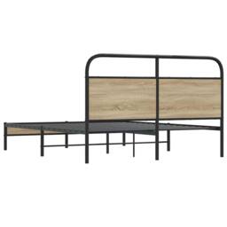 Berkfield Home Bed Frame Without Mattress 150x200 cm Smoked Oak Engineered Wood in Brown - thumbnail 7