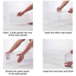 NESTLUNE White 6x Shoe Box Storage Case Hard Plastic Boxes - thumbnail 5