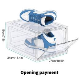 NESTLUNE White 6x Shoe Box Storage Case Hard Plastic Boxes - thumbnail 3