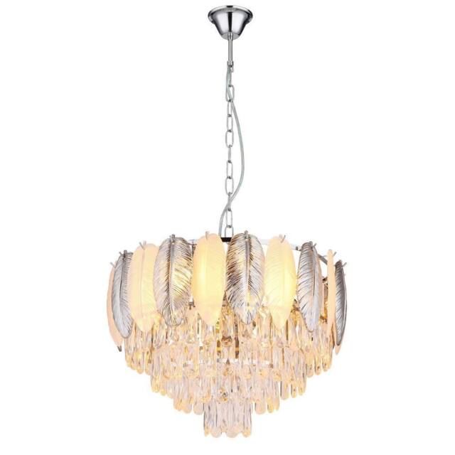 Netlighting Dalton Pendant Ceiling Light Chrome 9x E14 in Grey - image 1