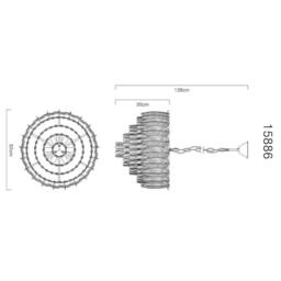 Netlighting Dalton Pendant Ceiling Light Chrome 9x E14 in Grey - thumbnail 6