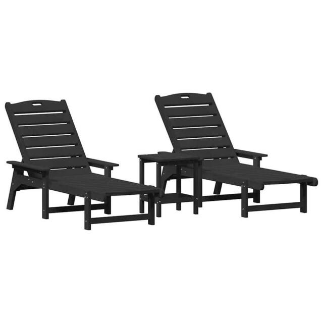 Berkfield Home 3 Piece Garden Lounge Set - Black HDPE - image 1