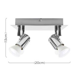 ValueLights Spotlight Pair of 4 Way Silver Ceiling Plate Spotlight - thumbnail 6