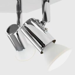 ValueLights Spotlight Pair of 4 Way Silver Ceiling Plate Spotlight - thumbnail 4