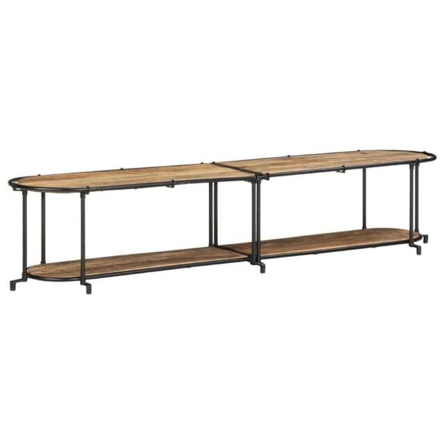 Berkfield Home TV Cabinet 200x42x40 cm Solid Wood Rough Mango in Brown - Size: 200 x 42 x 40 cm - image 1