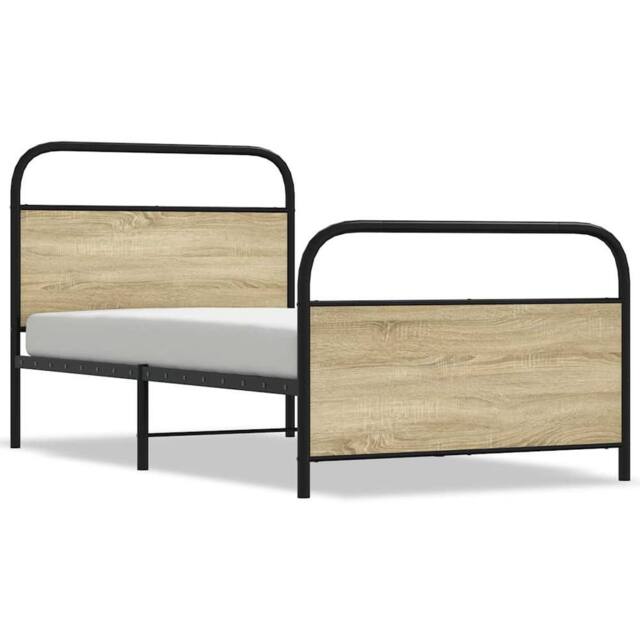 Berkfield Home Bed Frame Without Mattress 100x190 cm Sonoma Oak Engineered Wood in Brown - image 1