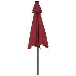 Berkfield Home Comfortable Garden Parasol with LEDs & Steel Pole Bordeaux Red - thumbnail 7