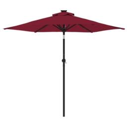 Berkfield Home Comfortable Garden Parasol with LEDs & Steel Pole Bordeaux Red - thumbnail 5