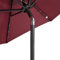 Berkfield Home Comfortable Garden Parasol with LEDs & Steel Pole Bordeaux Red - thumbnail 9