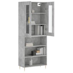 Berkfield Home Highboard Concrete Grey 69.5x34x180 cm Engineered Wood - thumbnail 3