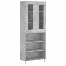 Berkfield Home Highboard Concrete Grey 69.5x34x180 cm Engineered Wood - thumbnail 2