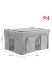 Living and Home Metal Frame Fabric Storage Box Clothes Organizer with Window in Light Grey - Size: Large - thumbnail 7