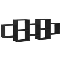 Berkfield Home Wall Shelf Black Oak 129x18x42 cm Engineered Wood - Size: 129 x 18 x 42 cm - thumbnail 3