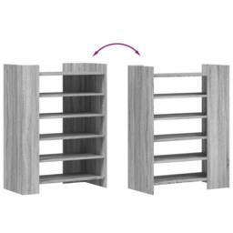 Berkfield Home Shoe Cabinet Grey Sonoma 74.5x37.5x100 cm Engineered Wood - thumbnail 7