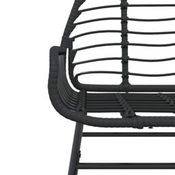 Berkfield Home 7 Piece Garden Dining Set Black Poly Rattan Glass - thumbnail 6