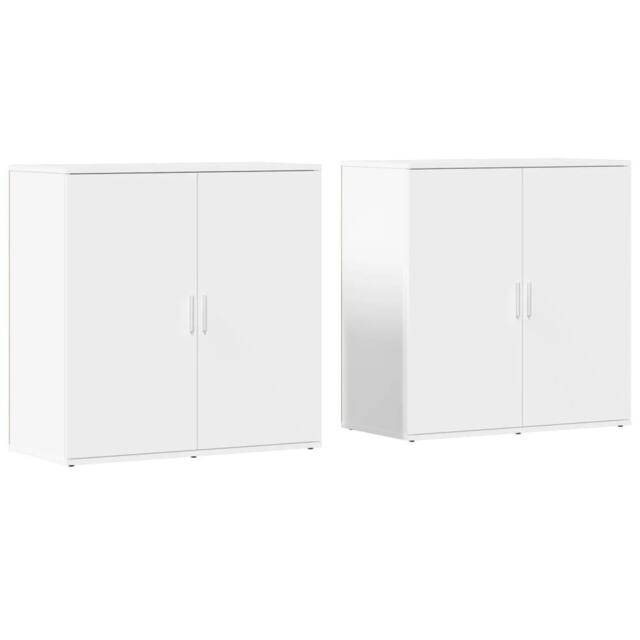 Berkfield Home Sideboards 2 pcs White 79x38x80 cm Engineered Wood - Size: 79 x 38 x 80 cm - image 1