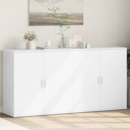 Berkfield Home Sideboards 2 pcs White 79x38x80 cm Engineered Wood - Size: 79 x 38 x 80 cm - thumbnail 2