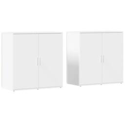 Berkfield Home Sideboards 2 pcs White 79x38x80 cm Engineered Wood - Size: 79 x 38 x 80 cm - thumbnail 1