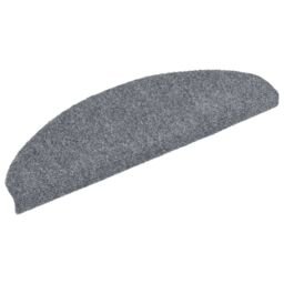 Berkfield Home 15 Self-adhesive Stair Mats Needle Punch 65x21x4 cm Light Grey - Size: Medium - thumbnail 3