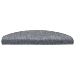 Berkfield Home 15 Self-adhesive Stair Mats Needle Punch 65x21x4 cm Light Grey - Size: Medium - thumbnail 4