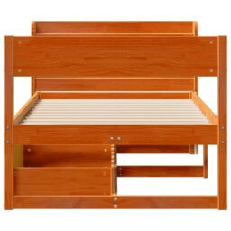 Berkfield Home Bed Frame without Mattress Wax Brown 100x200 cm Solid Wood Pine - thumbnail 4