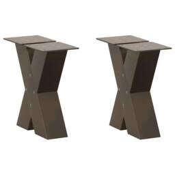 Berkfield Home Coffee Table Legs X-Shaped 2 pcs Natural Steel 40x(30-31) cm Steel in Brown - thumbnail 2