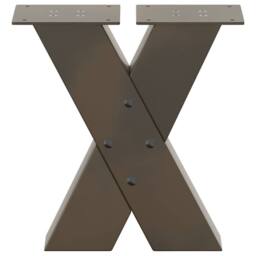 Berkfield Home Coffee Table Legs X-Shaped 2 pcs Natural Steel 40x(30-31) cm Steel in Brown - thumbnail 5