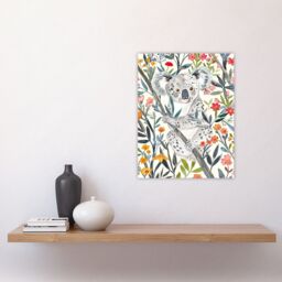 "Artery8 Happy Koala Bear on Blooming Tree Watercolour Wall Art Print - Size: W18"" x H24""" - thumbnail 4