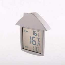 mysmartbuy Digital Window or Wall Thermometer - House Shaped Indoor Outdoor Temperature Meter with Digital Display in Celsius or Fahrenheit in Grey - thumbnail 3
