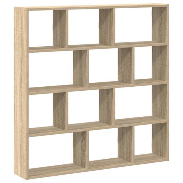 Berkfield Home Wall Cube Shelf 12 Compartments Sonoma Oak Engineered Wood in Light Oak - image 1
