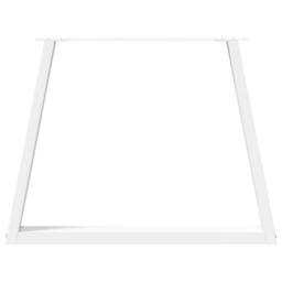 Berkfield Home Modern Dining Table Legs V-Shape 2 pcs White 90x(72-73.3) cm Steel - thumbnail 5