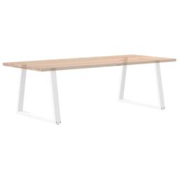 Berkfield Home Modern Dining Table Legs V-Shape 2 pcs White 90x(72-73.3) cm Steel - thumbnail 8