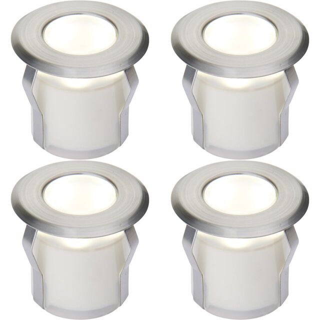 Loops 4 PACK Recessed Decking IP67 Guide Light - 0.8W Cool White LED - Stainless Steel in Metallics - image 1