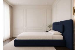 HOB Furniture Conrad Bed in Navy Velvet in Dark Navy - Size: Emperor - thumbnail 2