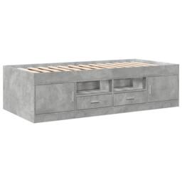 Berkfield Home Versatile Daybed with Drawers without Mattress Concrete Grey 90x1