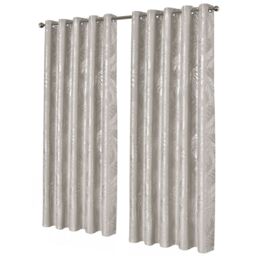New Edge Blinds Leaf Sparkle Blackout Curtains in Silver, 228cm x 228cm in Light Beige - Size: 167 cm width x 137 cm drop