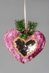 Shatchi 16.5cm Pink Heart - Christmas Hanging Decoration - thumbnail 4