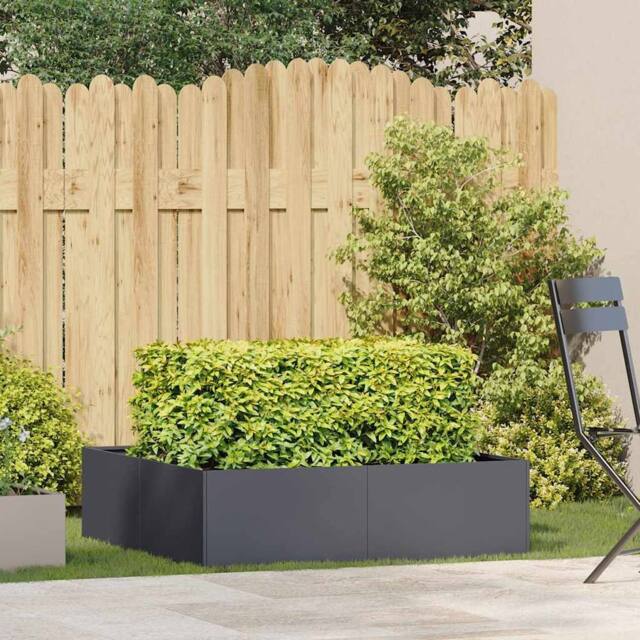 Berkfield Home Planter Anthracite 100x100x30 cm Steel in Dark Grey - Size: 100 x 100 x 30 cm - image 1