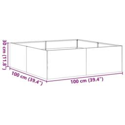 Berkfield Home Planter Anthracite 100x100x30 cm Steel in Dark Grey - Size: 100 x 100 x 30 cm - thumbnail 8